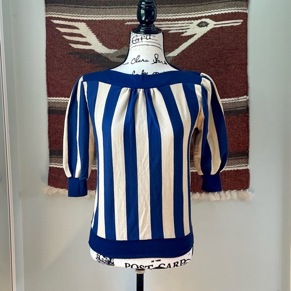Sears Tops - Vintage 70’s The Fashion Place at Sears Boat Neck Striped Top